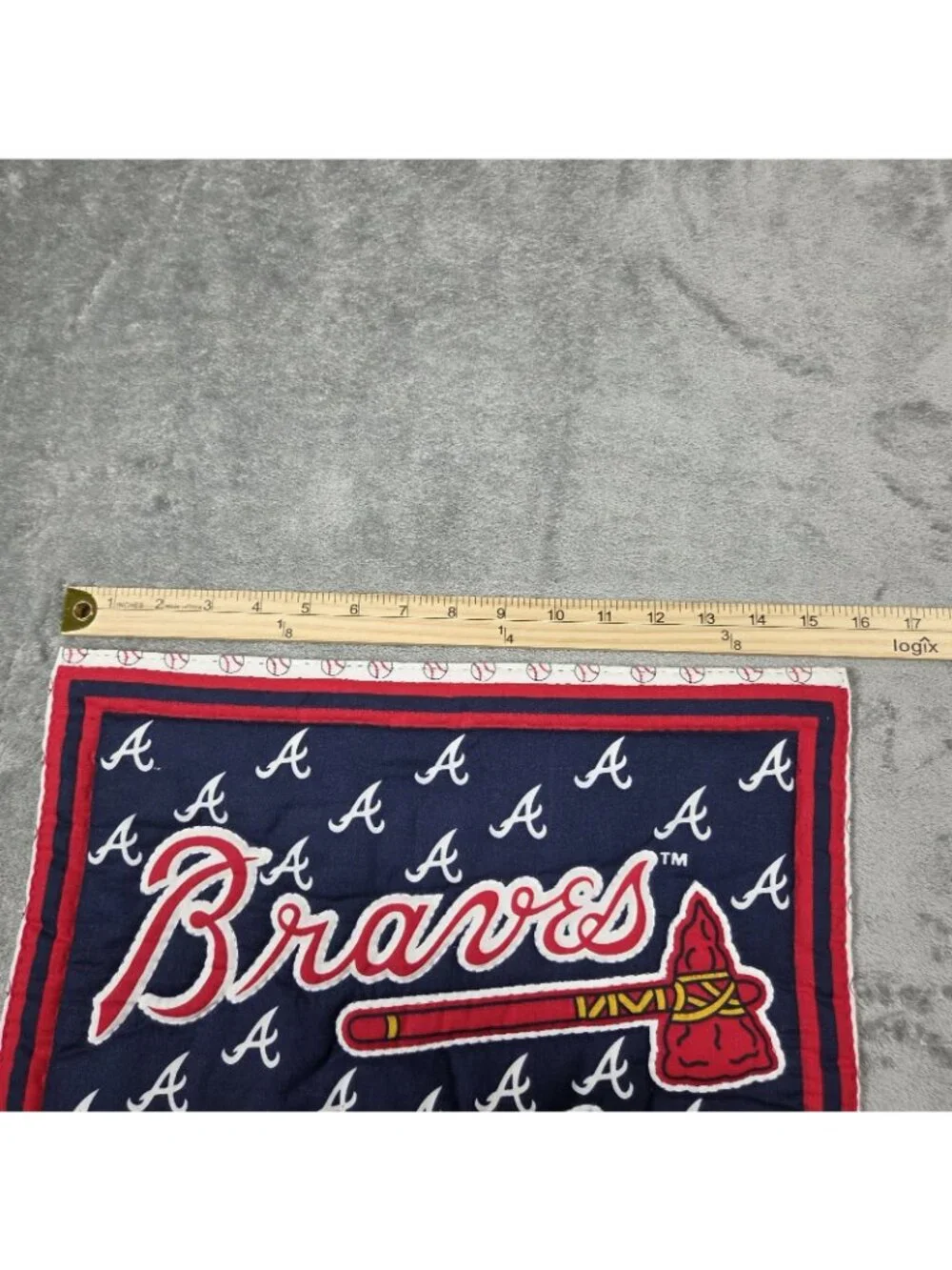Atlanta Braves Hand Quilted Fabric MLB Baseball Wall Hanging 16